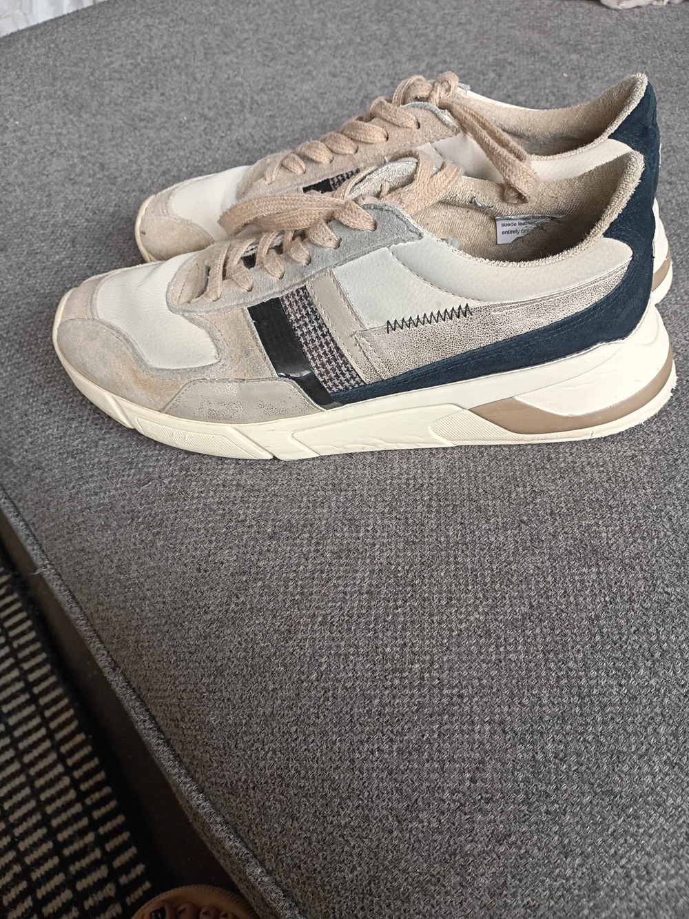 Gola Eclipse Mode Women's Beige, Cream & Black Suede-Accent Sneakers